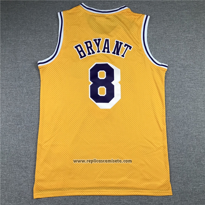 Camiseta Los Angeles Lakers Kobe Bryant #8 Hardwood Classics Throwback 1996-97 Amarillo